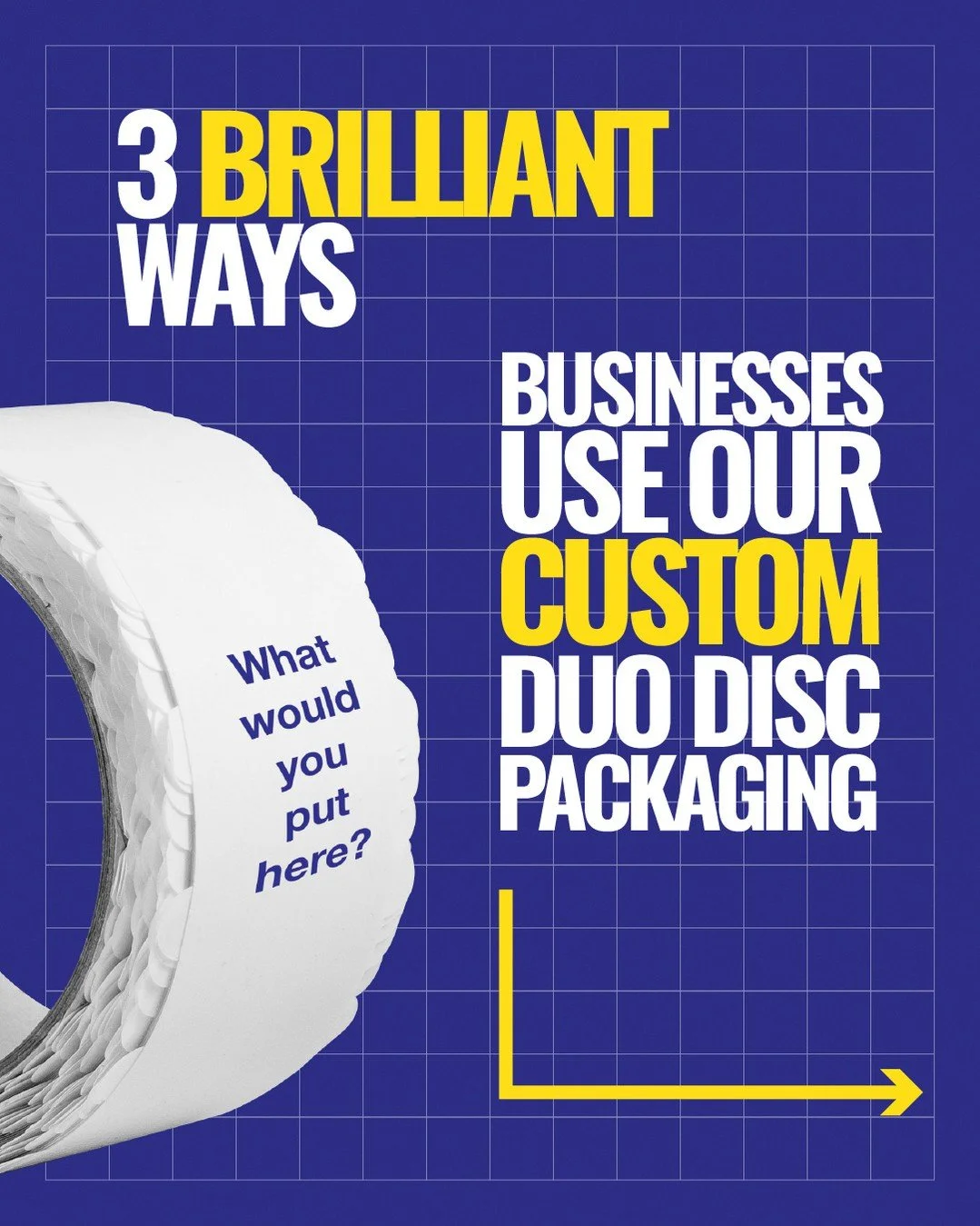 Make the peel work harder.

Brand your Duo Discs with a printed liner - done in-house, Yorkshire.

Some fun ideas: your logo, a QR to offers or help, or a rotating trivia line.

Result: extra touchpoint, clearer instructions, easier tracking.

Fits t