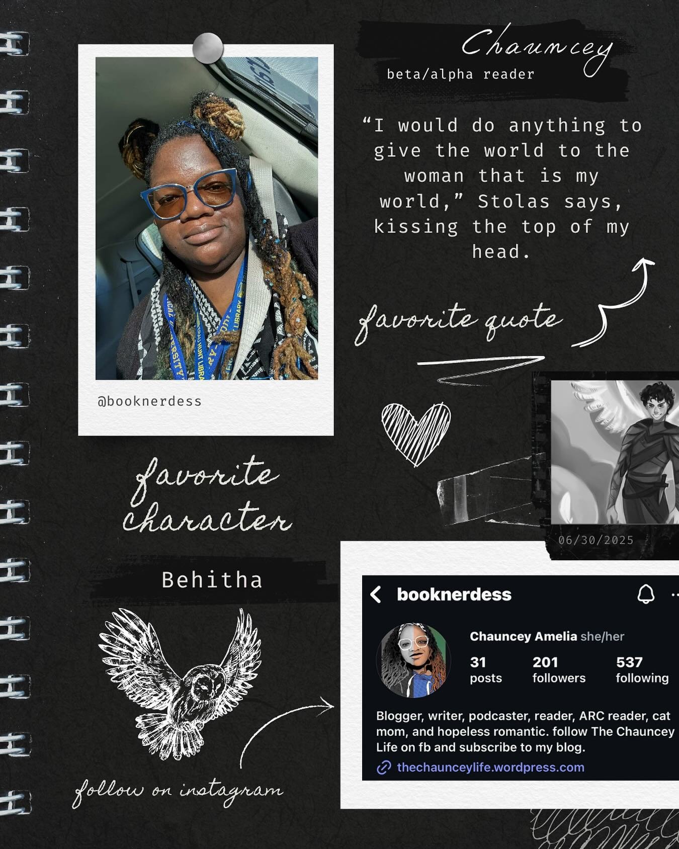 ✨Beta/alpha reader for Sold To The Owl Demon ✨
Introducing another one of my lovely team members who helped me with the first read through! Give them a follow ✨💃 @booknerdess
.
.
.
#indieauthor #romantasy #betareader