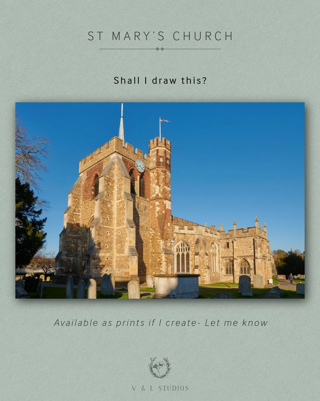 Thinking of starting a sketch of St Mary's Church in Hitchin ✍🏼⁠
⁠
It's such a beautiful building and I know how much it means locally 🤍⁠
⁠
Would anyone be interested in prints of this?⁠
⁠
⁠
⁠
#artoftheday #illustration #artforsale #print