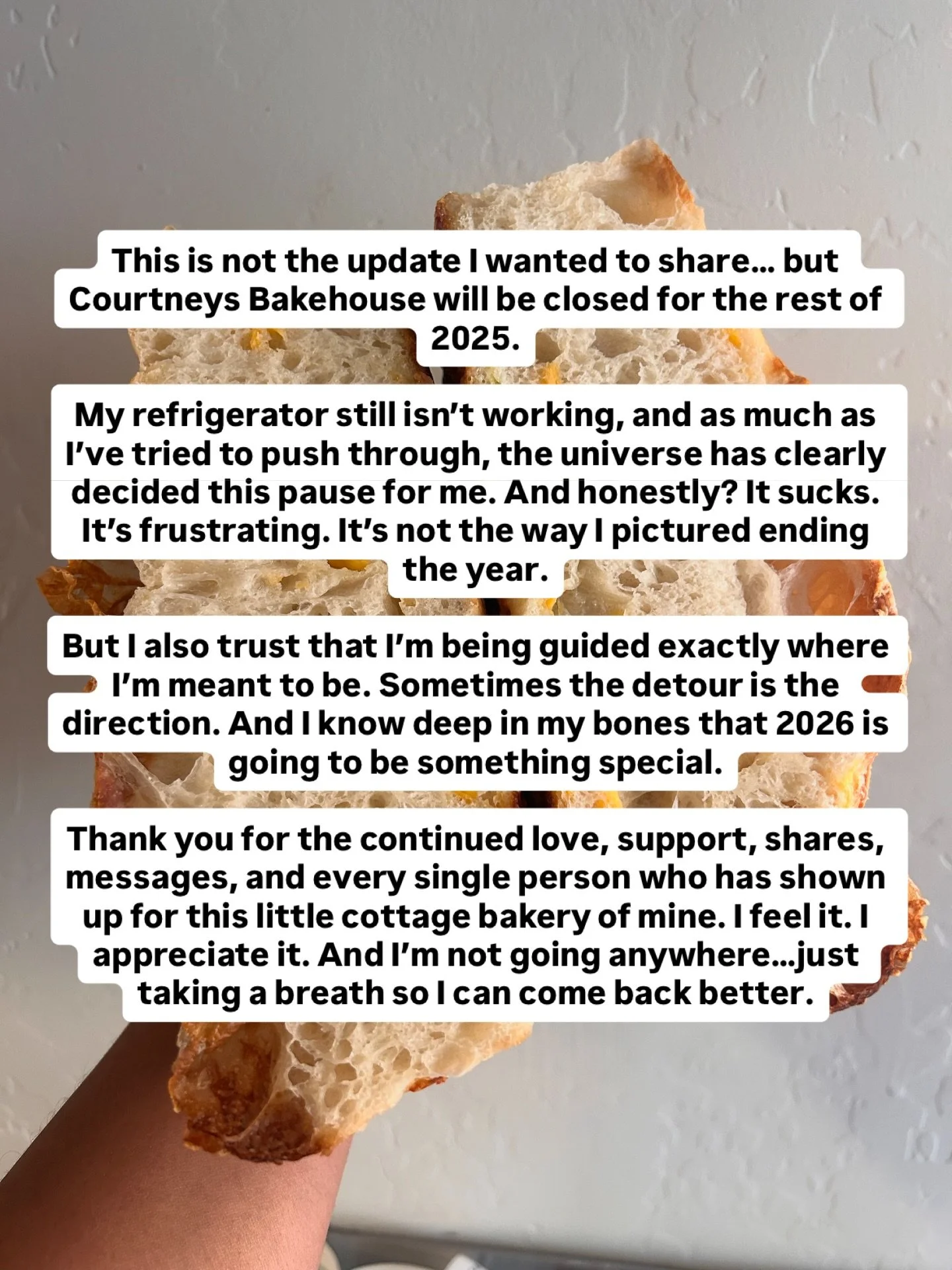 Here&rsquo;s to rest, reset, and an even sweeter year ahead. 🤍🍞✨