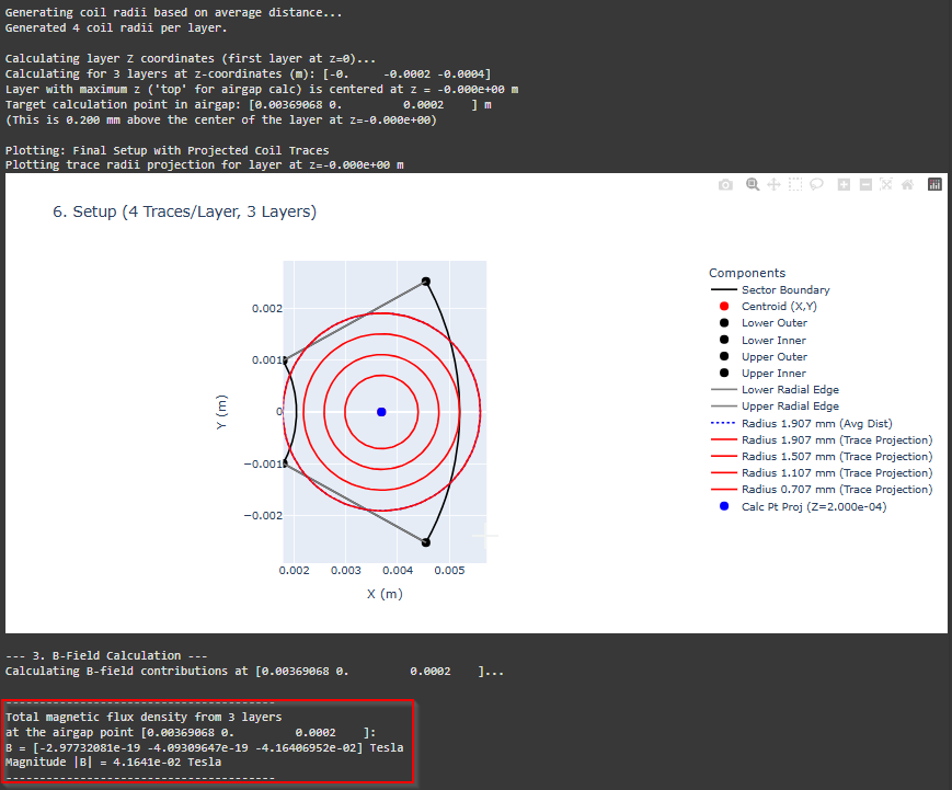   The output of my script from a 3-layer design   