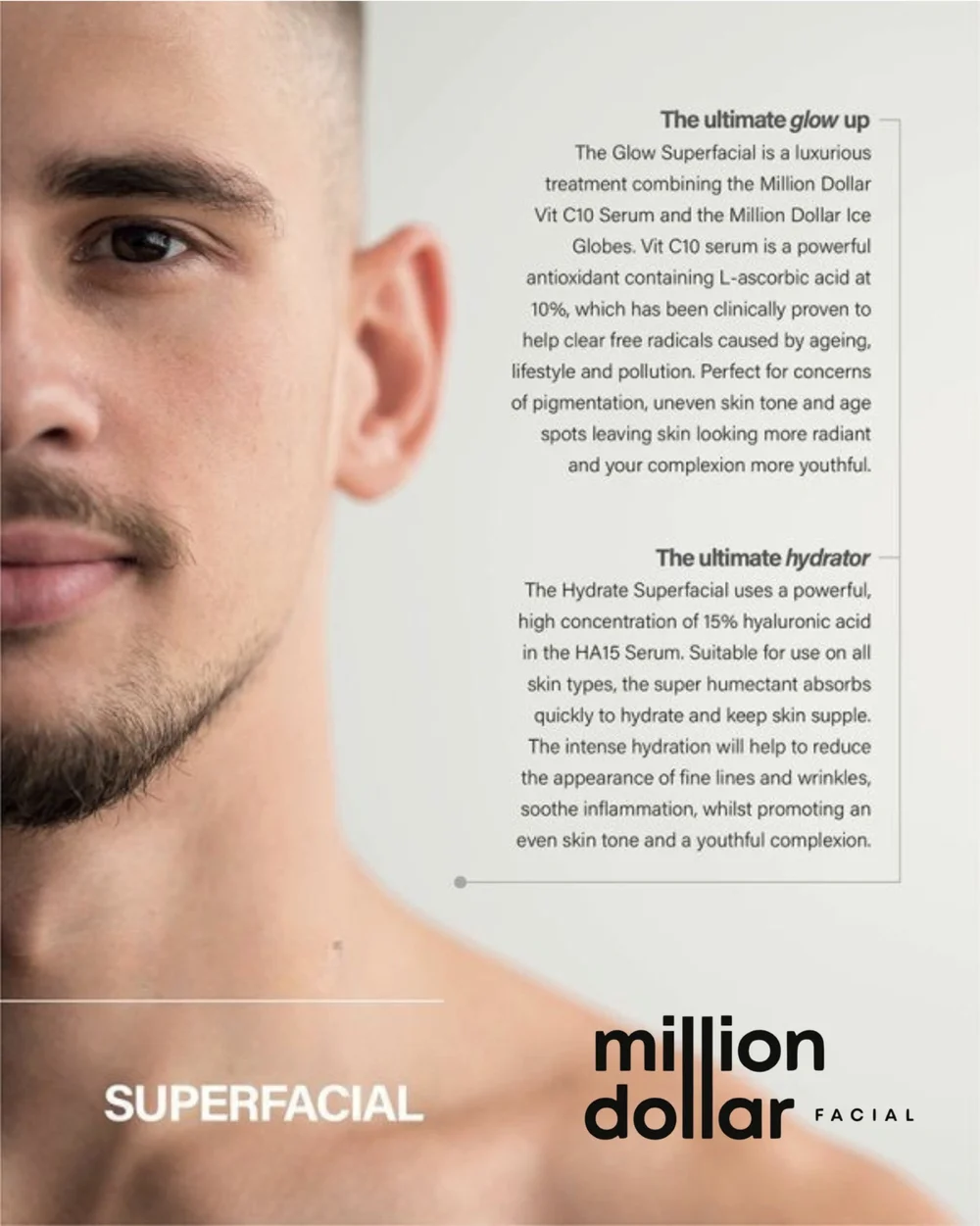 Million Dollar Superfacial available at Straday Studio in Fareham