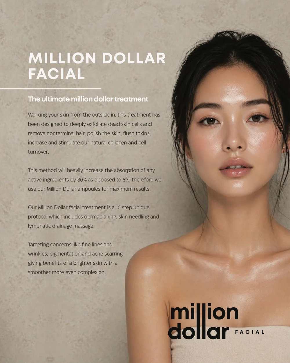 The complete Million Dollar Facial available at Straday Studio in Fareham