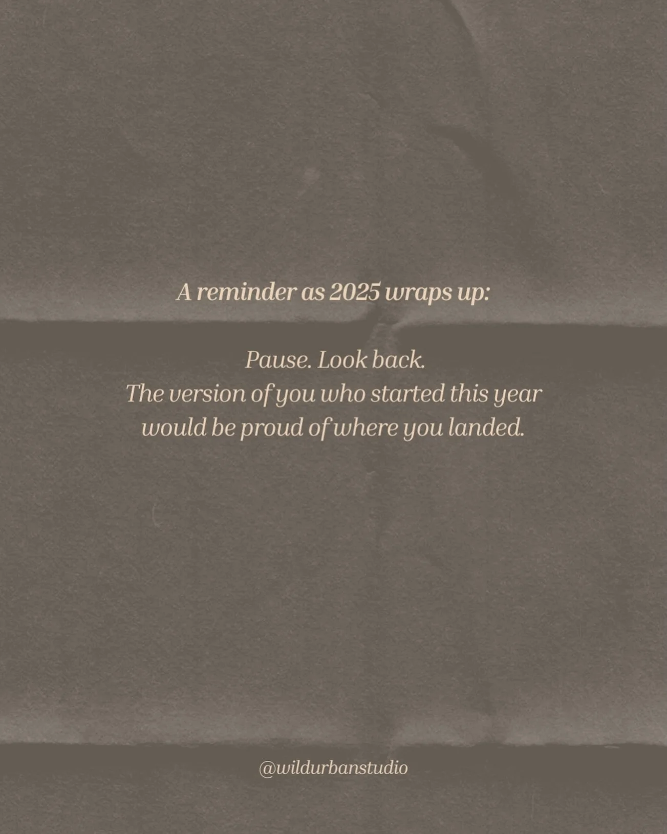 Progress doesn&rsquo;t always announce itself.

Sometimes it shows up quietly &mdash; in how you handle things now, in what no longer feels heavy.

Don&rsquo;t forget to look back at how far you came in 2025. 🤍
