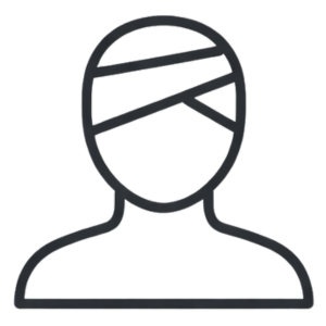 Outline of a person with short hair, no facial features, and wearing a shirt.