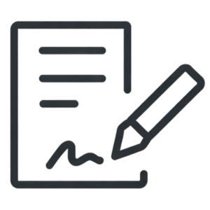 A document with a pen crossing out some lines on it, suggesting editing or signature