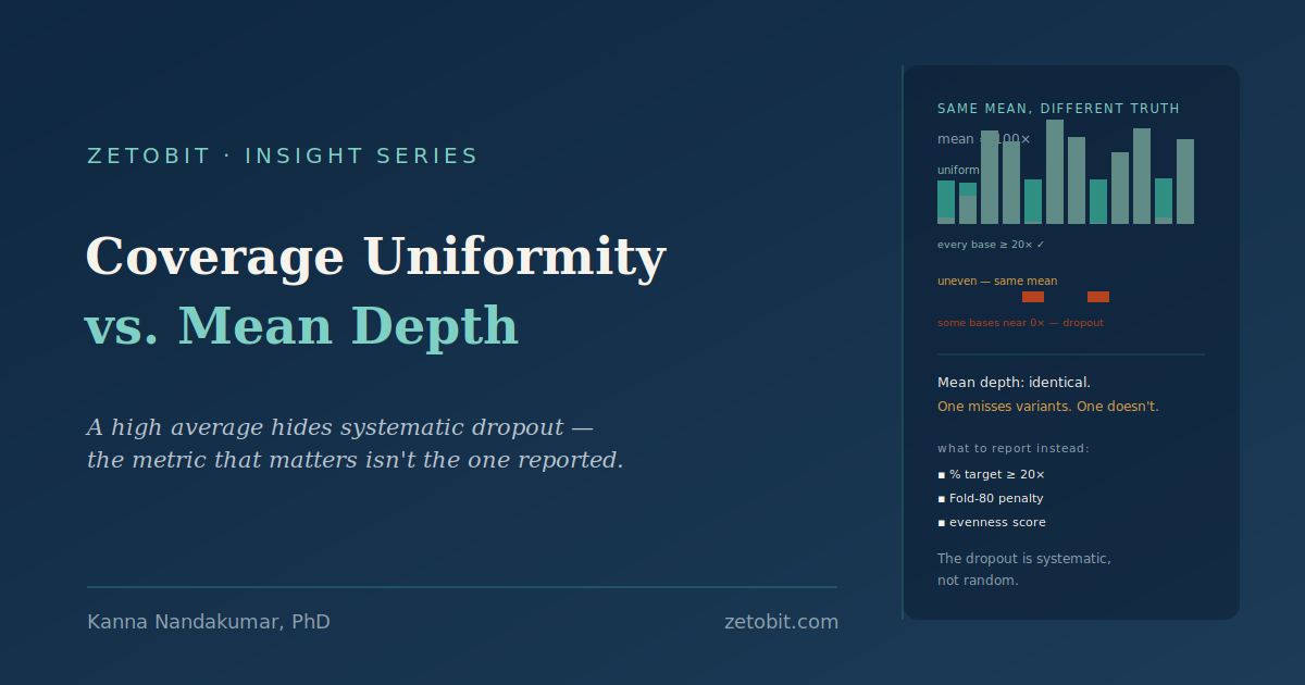 Coverage Uniformity vs. Mean Depth: Why the Average That Reassures You Hides the Dropout That Fails the Sample