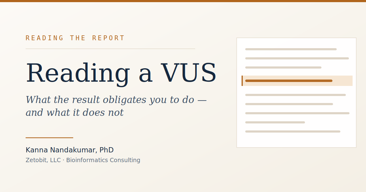 Reading a VUS