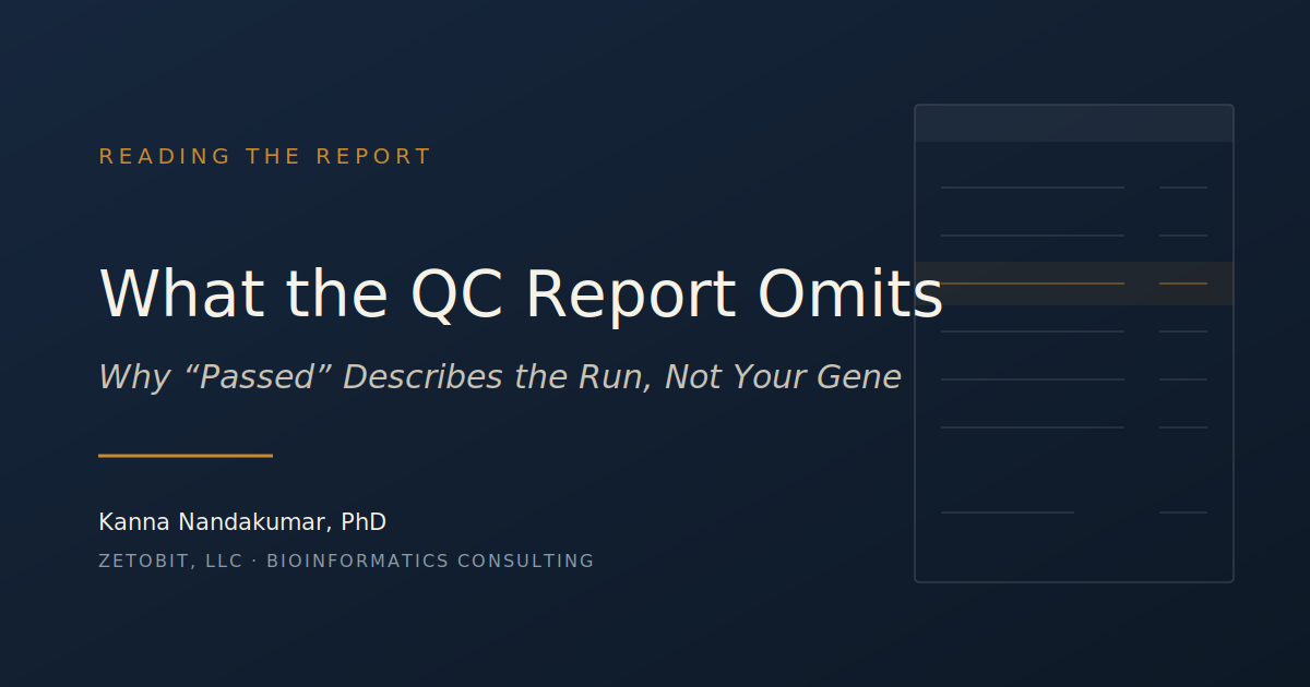 What the QC Report Omits