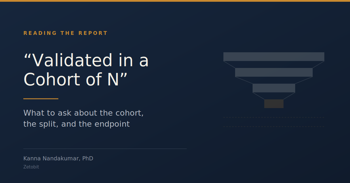 Diligence on a Genomics Claim: What to Ask About the Cohort, the Split, and the Endpoint