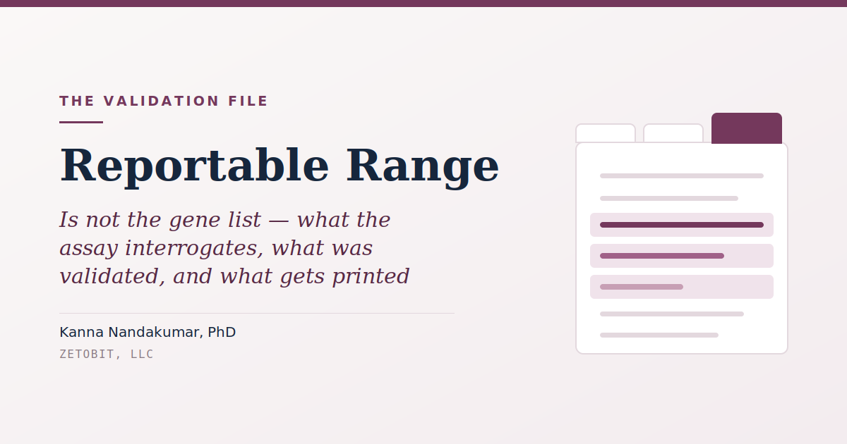 Reportable Range Is Not the Gene List