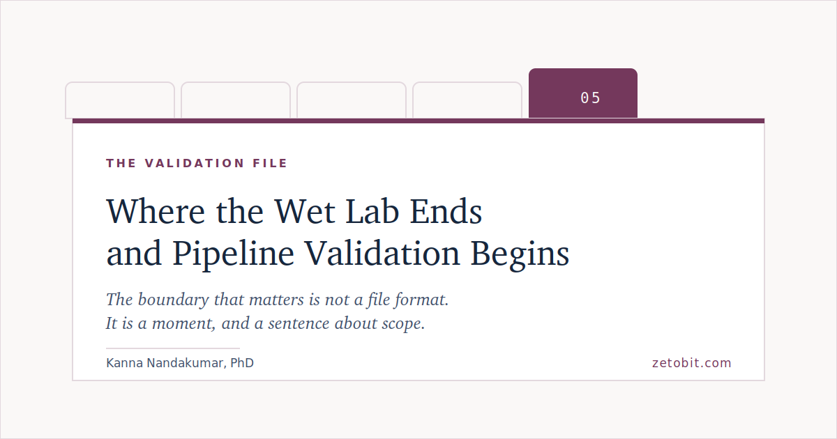 Where the Wet Lab Ends and Pipeline Validation Begins