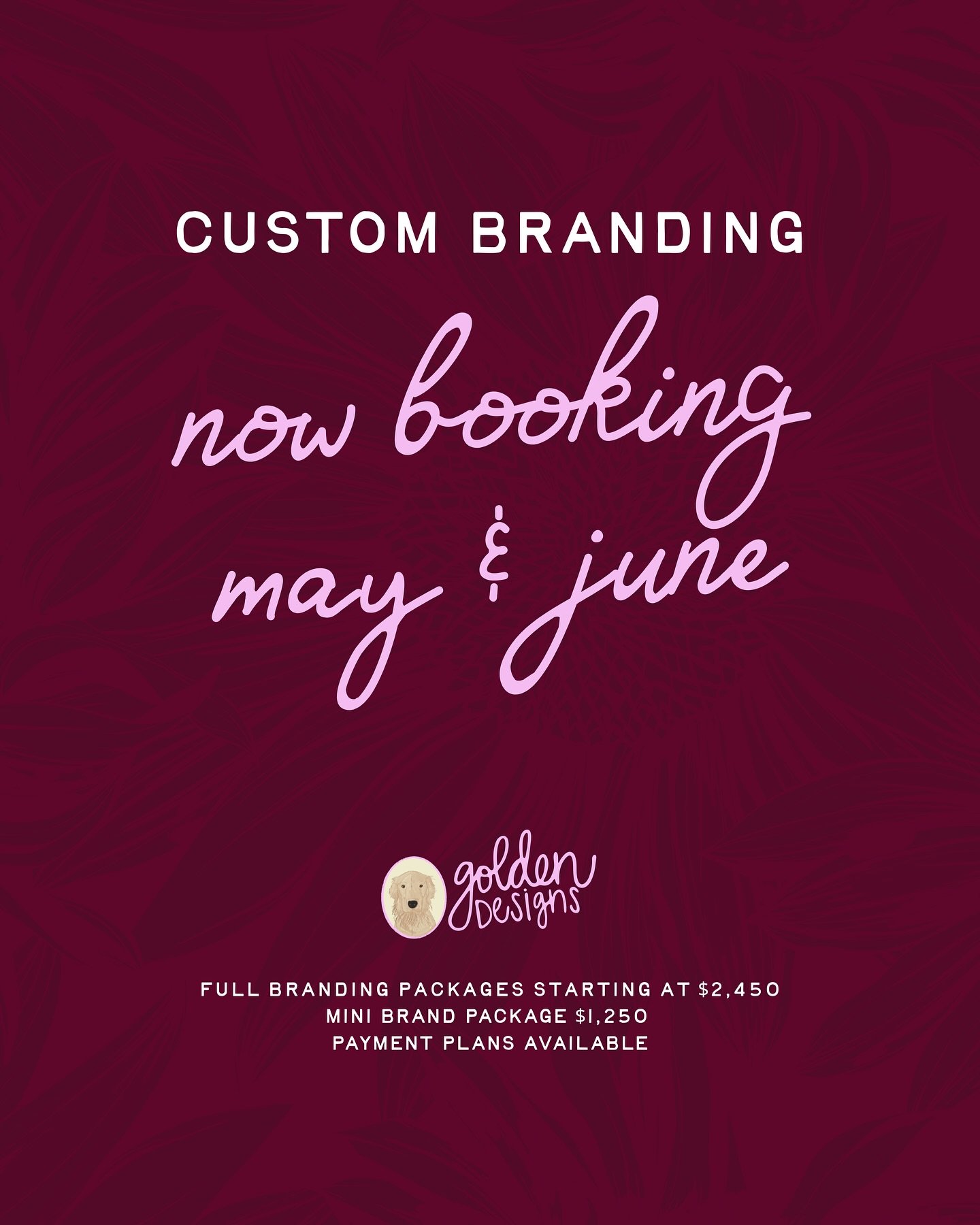 🌸 Now Booking Branding Projects for May &amp; June 🌸

Thinking about giving your brand a refresh or just starting from scratch? Now&rsquo;s the perfect time! My next openings for custom branding projects are in May &amp; June, and spots are limited