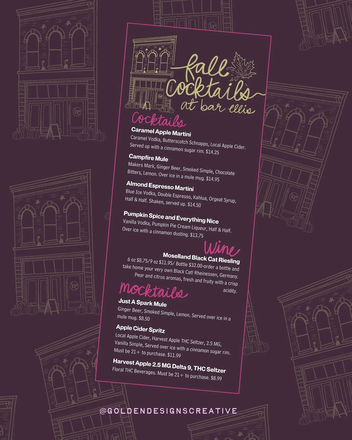 new fall menu for @bar.ellis.noblesville 🍁