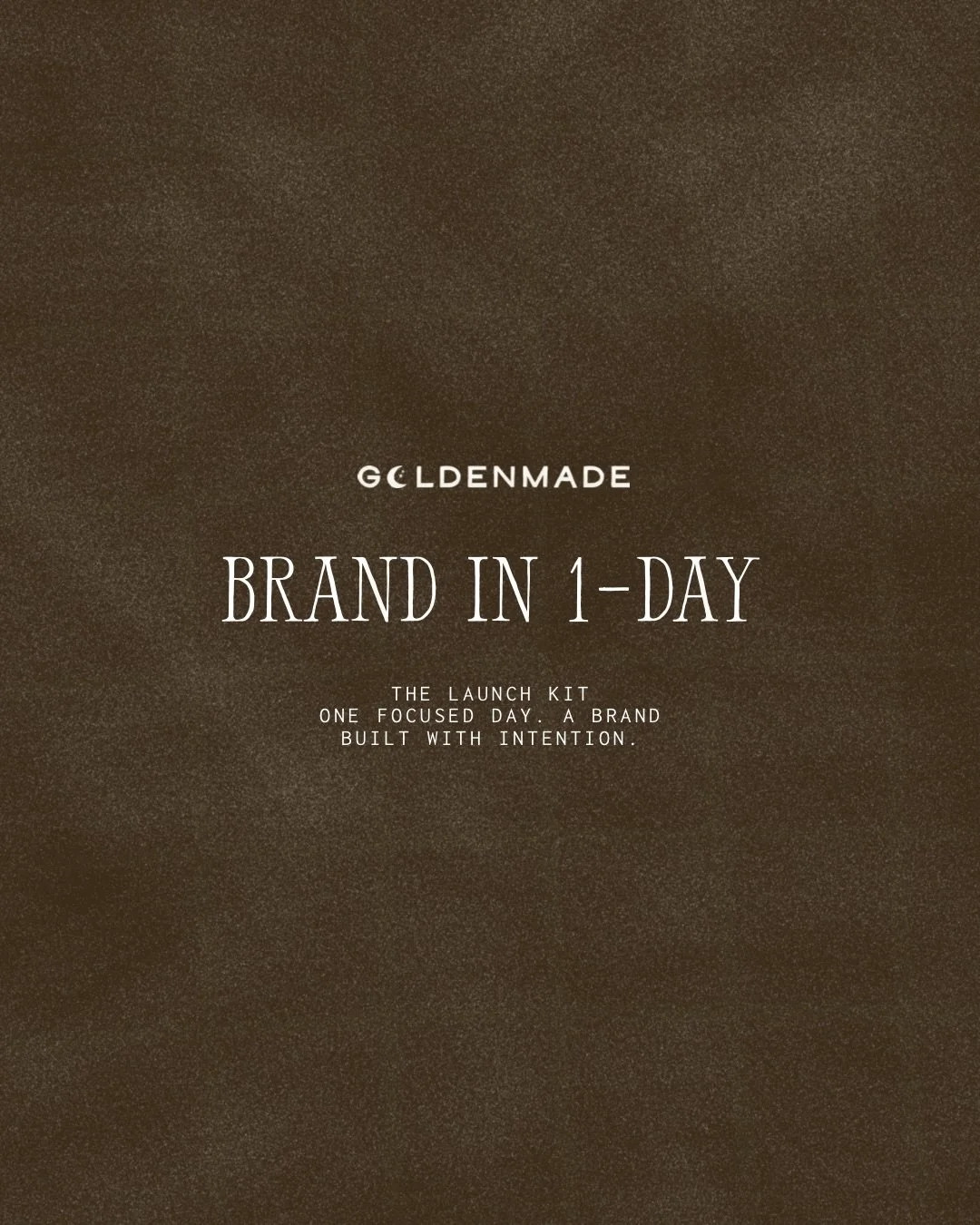 The Launch Kit - Brand in a Day.

One focused session where we build your brand from the ground up 
logo, color palette, typography, and a refined style guide. Delivered the same day.

A fast, focused process designed to give you clarity and directio