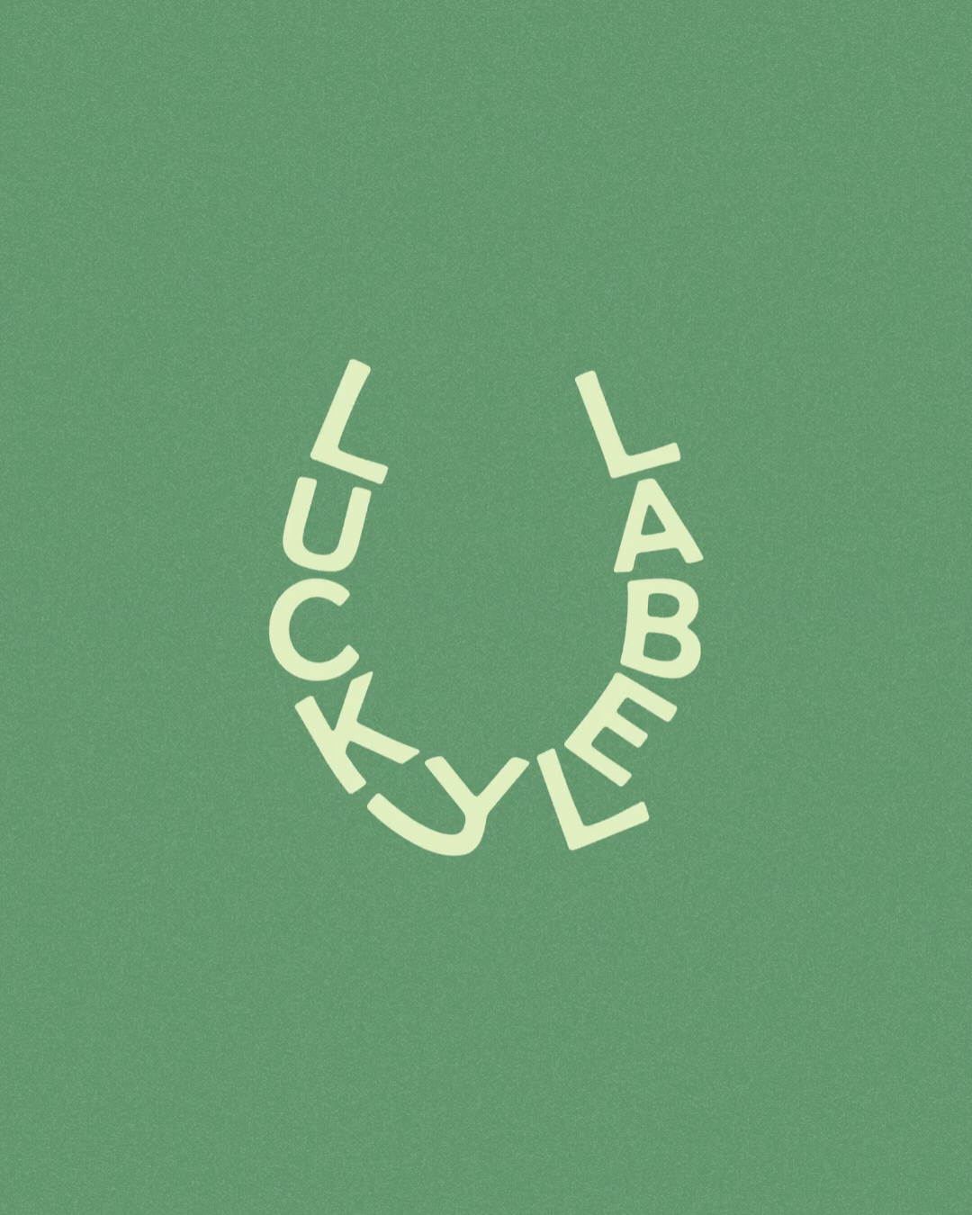 Custom Brand Design Shaped as a Horseshoe Saying "Lucky Label" by GOLDENMADE Studio