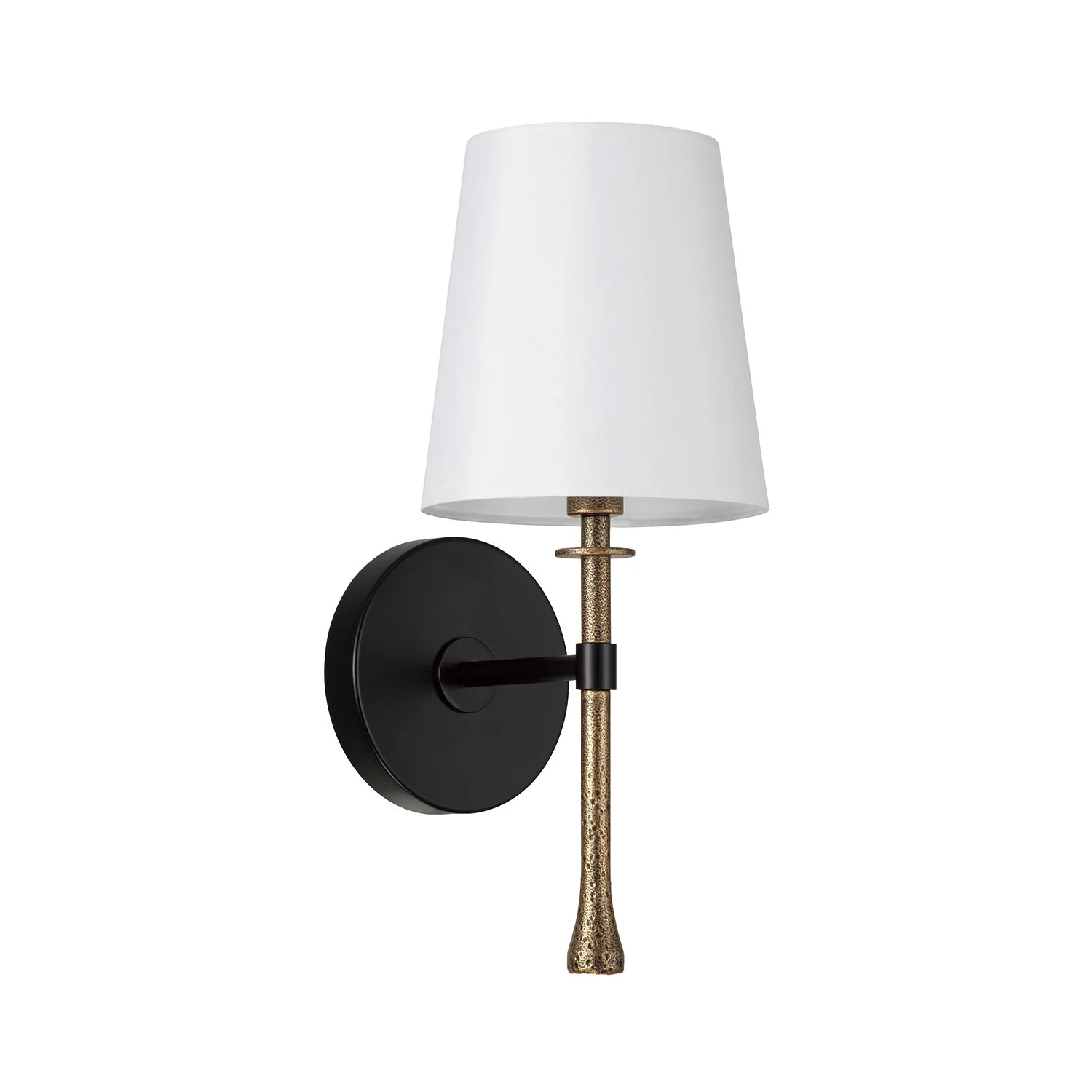 Black and gold sconce with shade from capital lighting