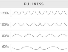 Graph showing fullness levels from 60% to 120%, with fluctuating lines at each level