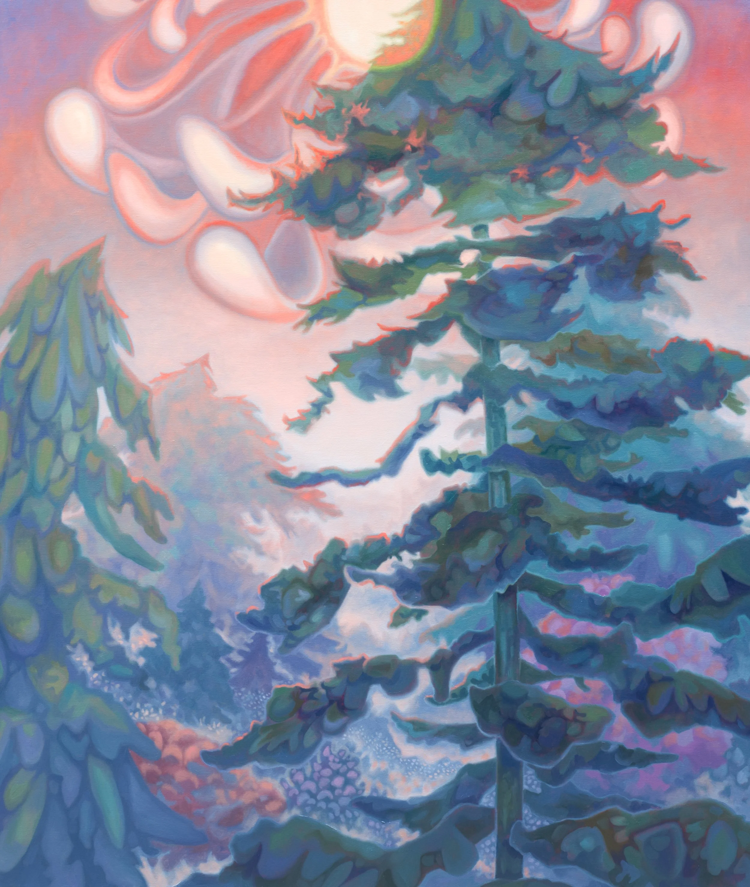 pine basket, oil on linen, 60 x 48 inches