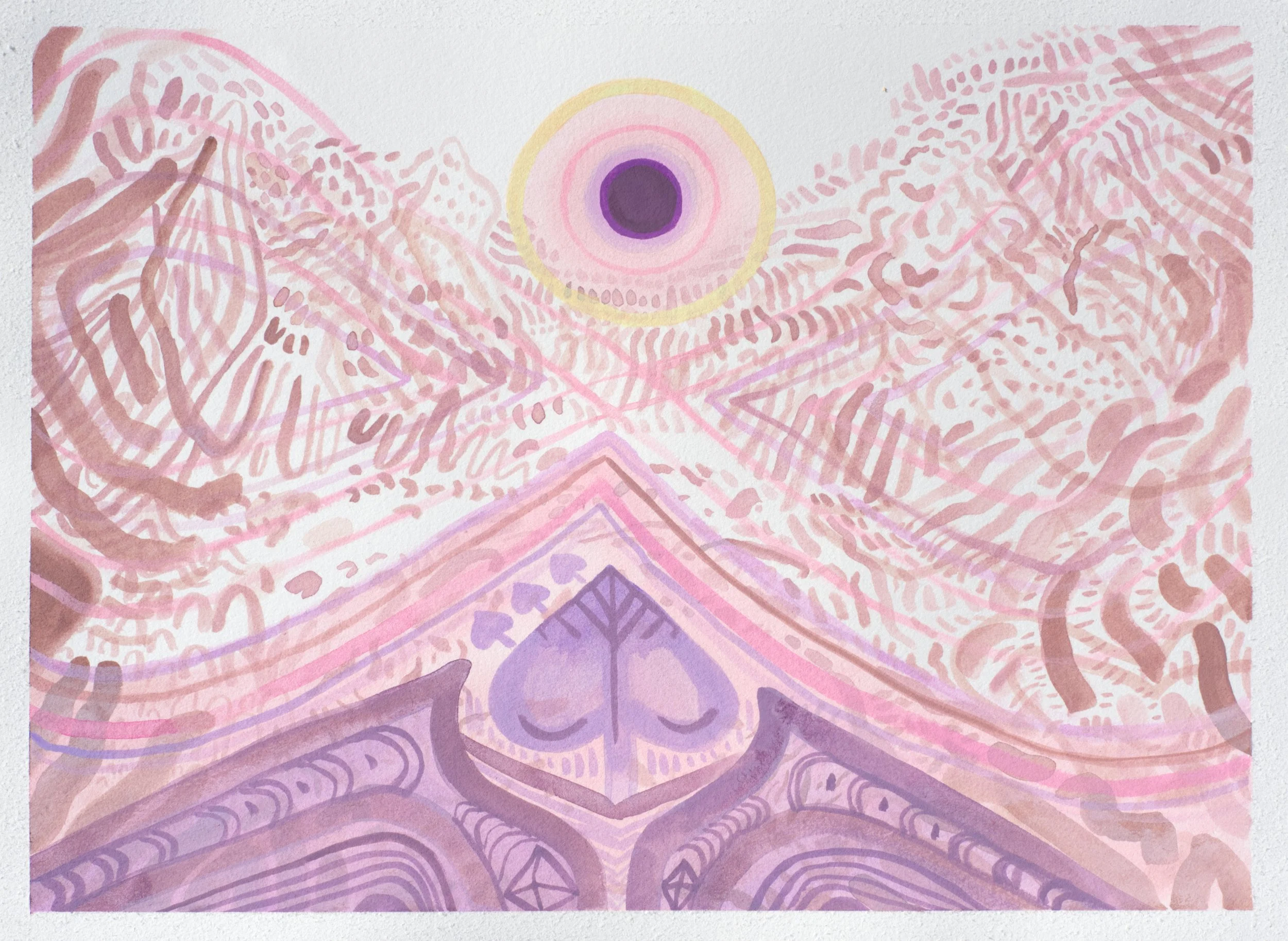 spadescape 2, acrylic gouache on paper, 11 x 15 inches