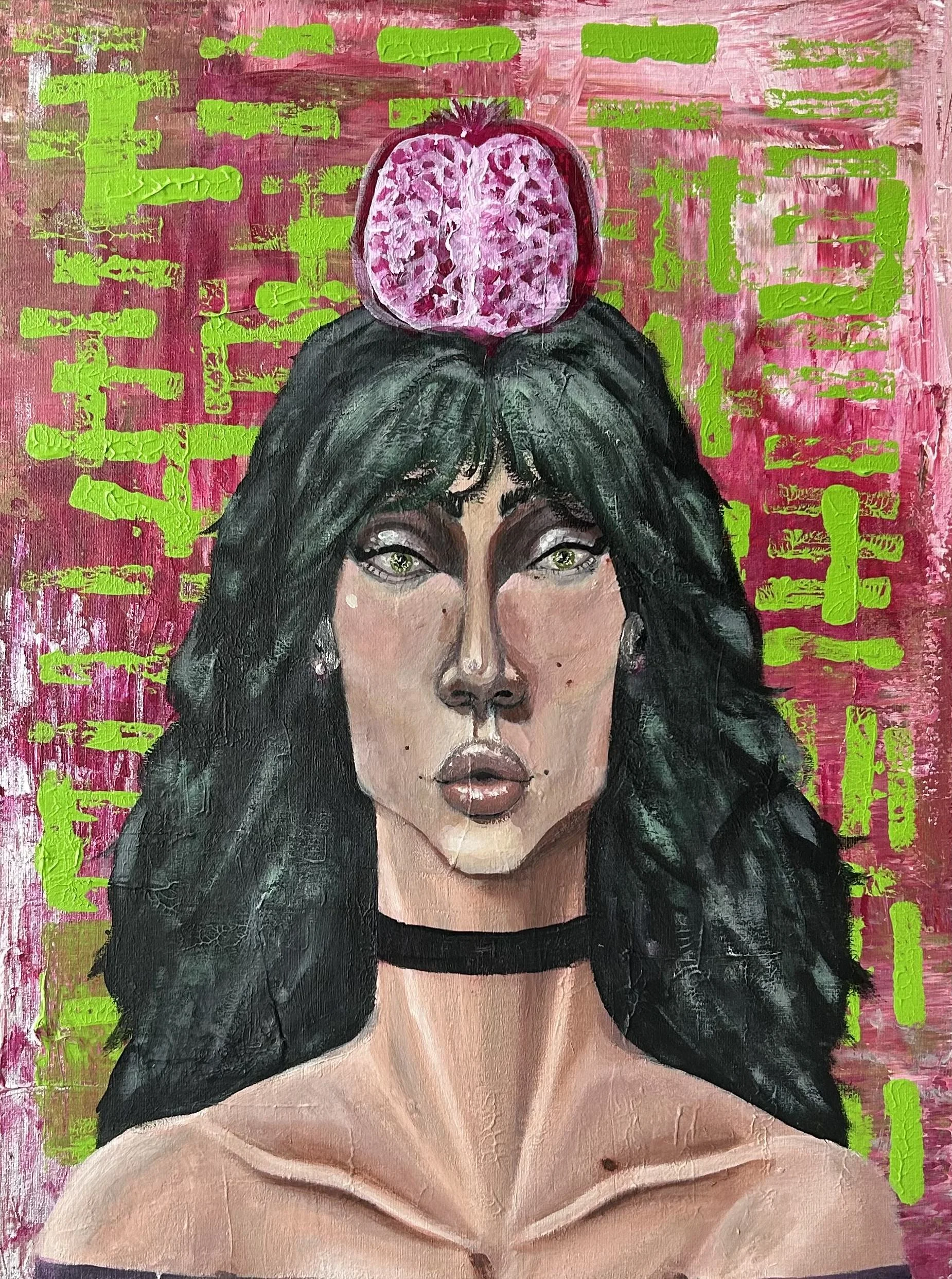 binary (the rest is drag), 2024 / acrylic on canvas / 18" x 24"