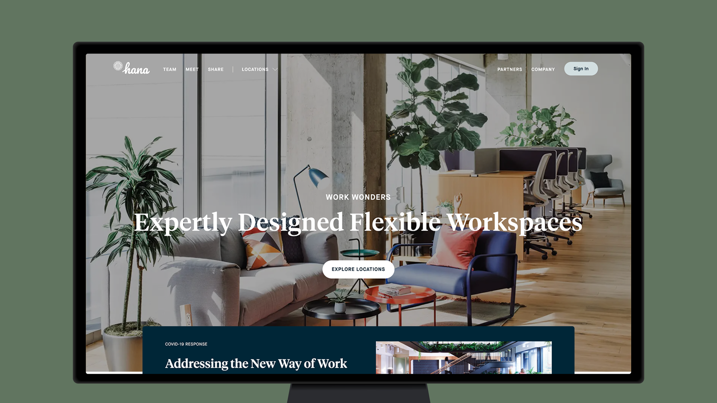 Image of hana website
