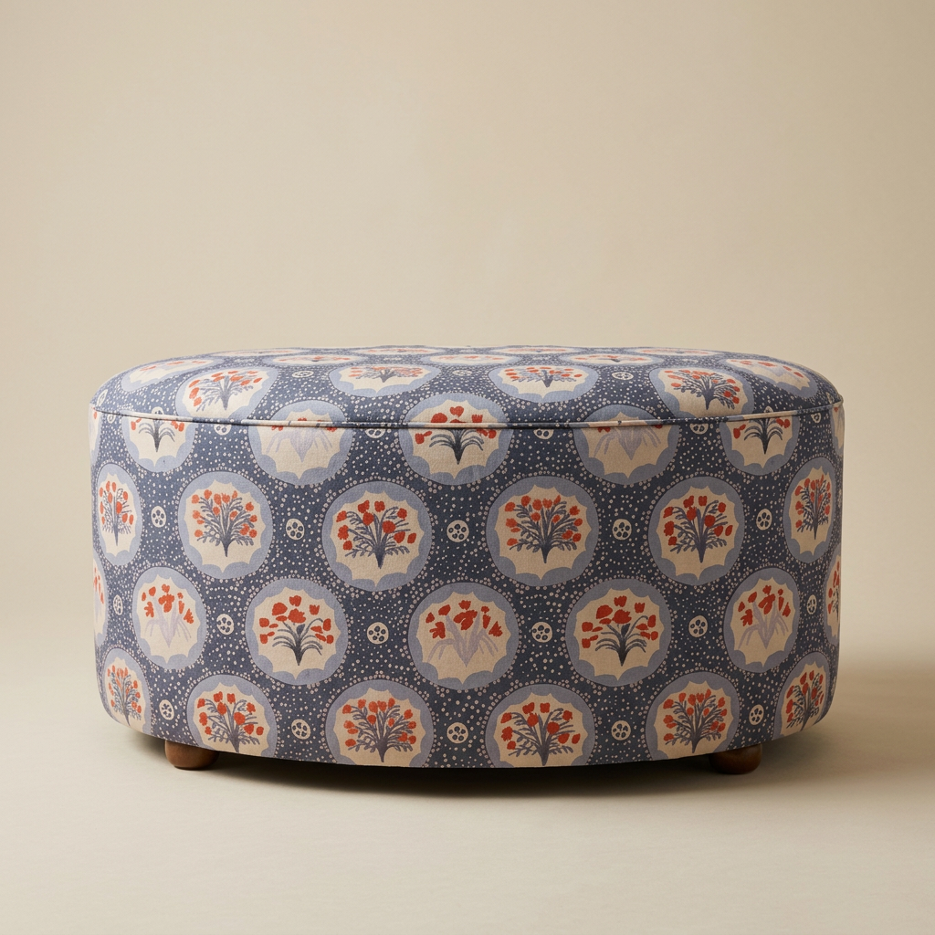 Puf / Oval / Monica Blå