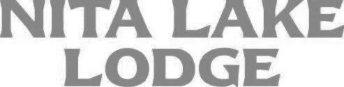 Text reading 'NITA LAKE LODGE' in bold, stylized font.