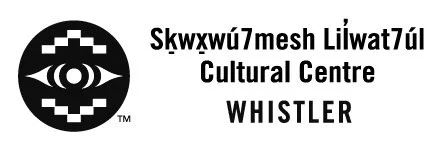 Logo and text for Skwxwú7mesh Lílwatʼul Cultural Centre in Whistler.
