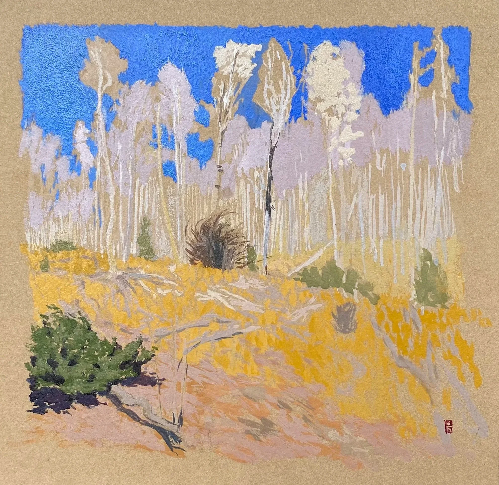 Aspens, New Mexico 2020
Gauche on paper
5” x 5”