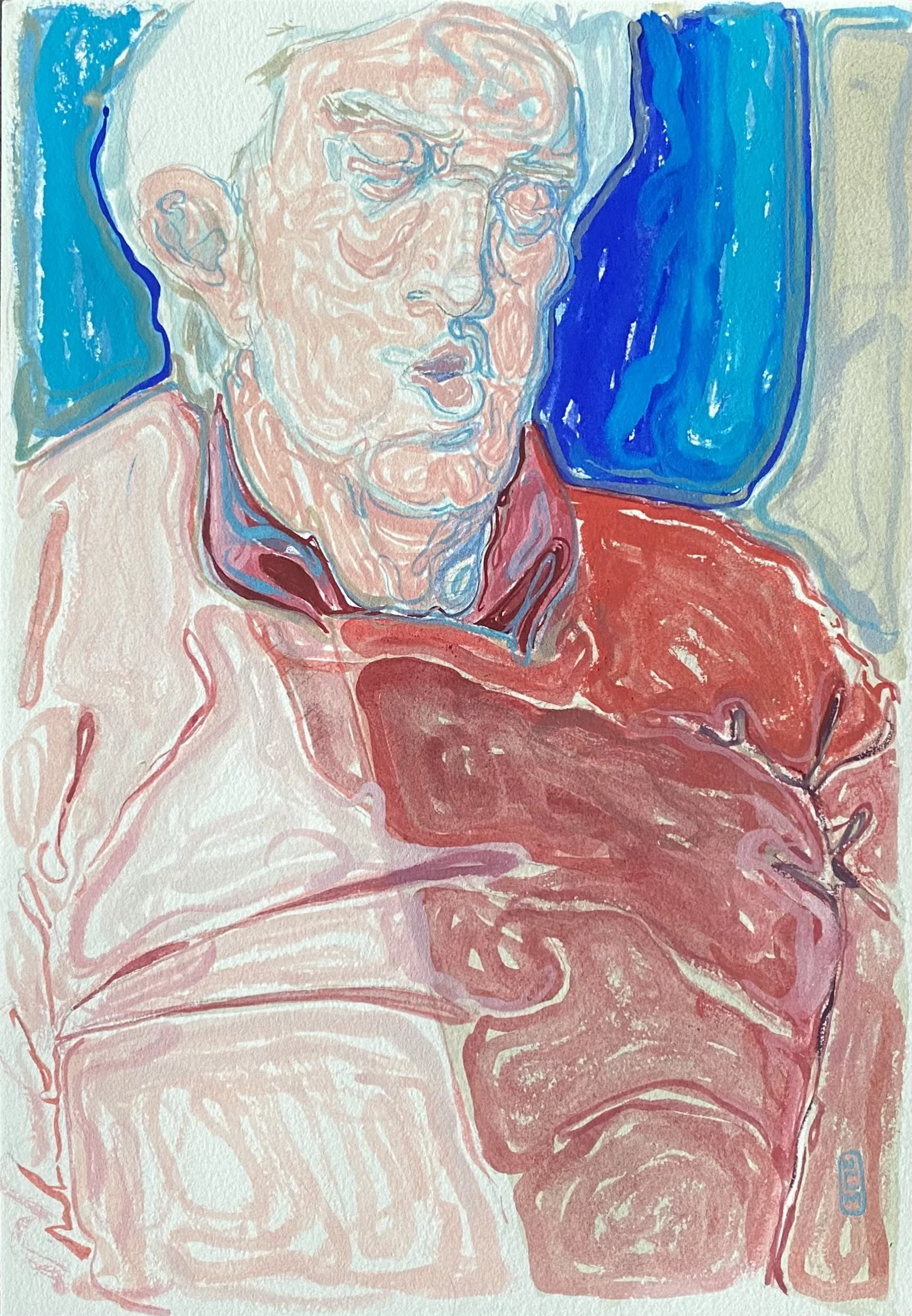 Steve Boslet Asleep 2023
Watercolor on paper
8” x 6” SOLD