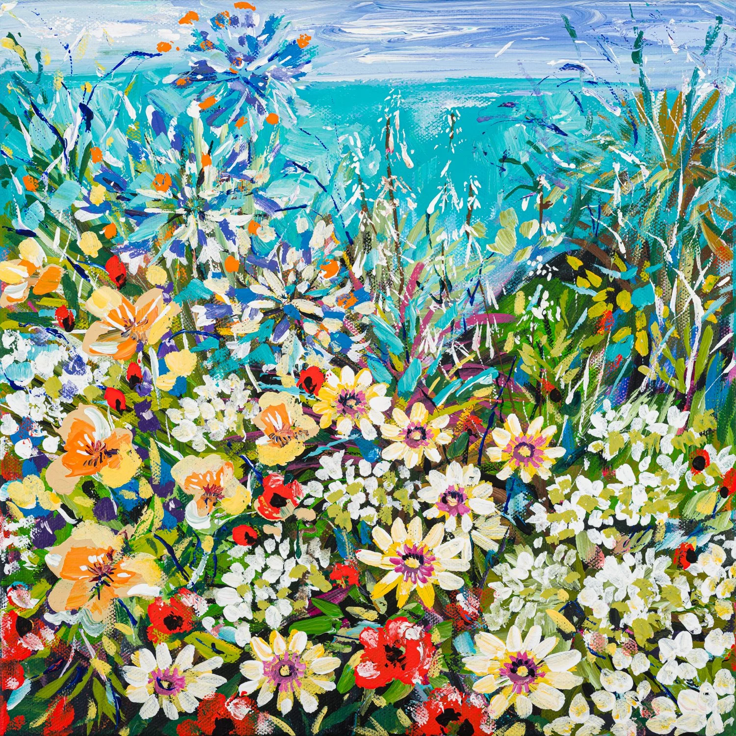 Coast Through The Flowers Fine Art Giclee Print