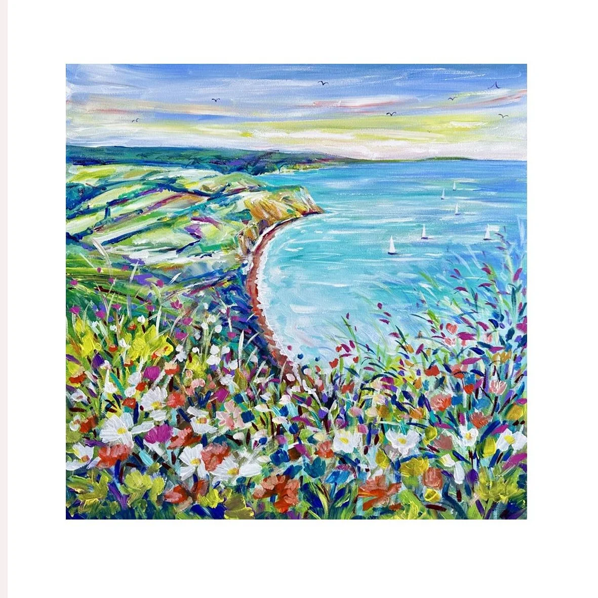 Golden cap Dorset original acrylic painting.jpg