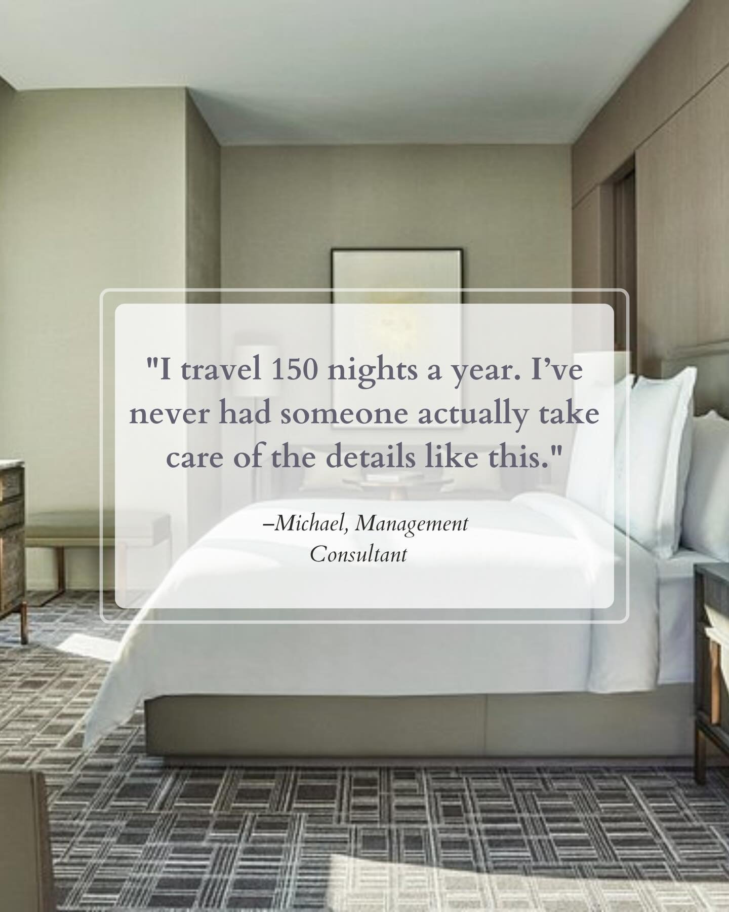 Most people find me through booking their vacations. Then they go back to work, have a work trip coming up, and think &mdash; wait, can she do that too?

Yes. Yes I can.

A big part of my business is executive and corporate travel. I work with CEOs, 