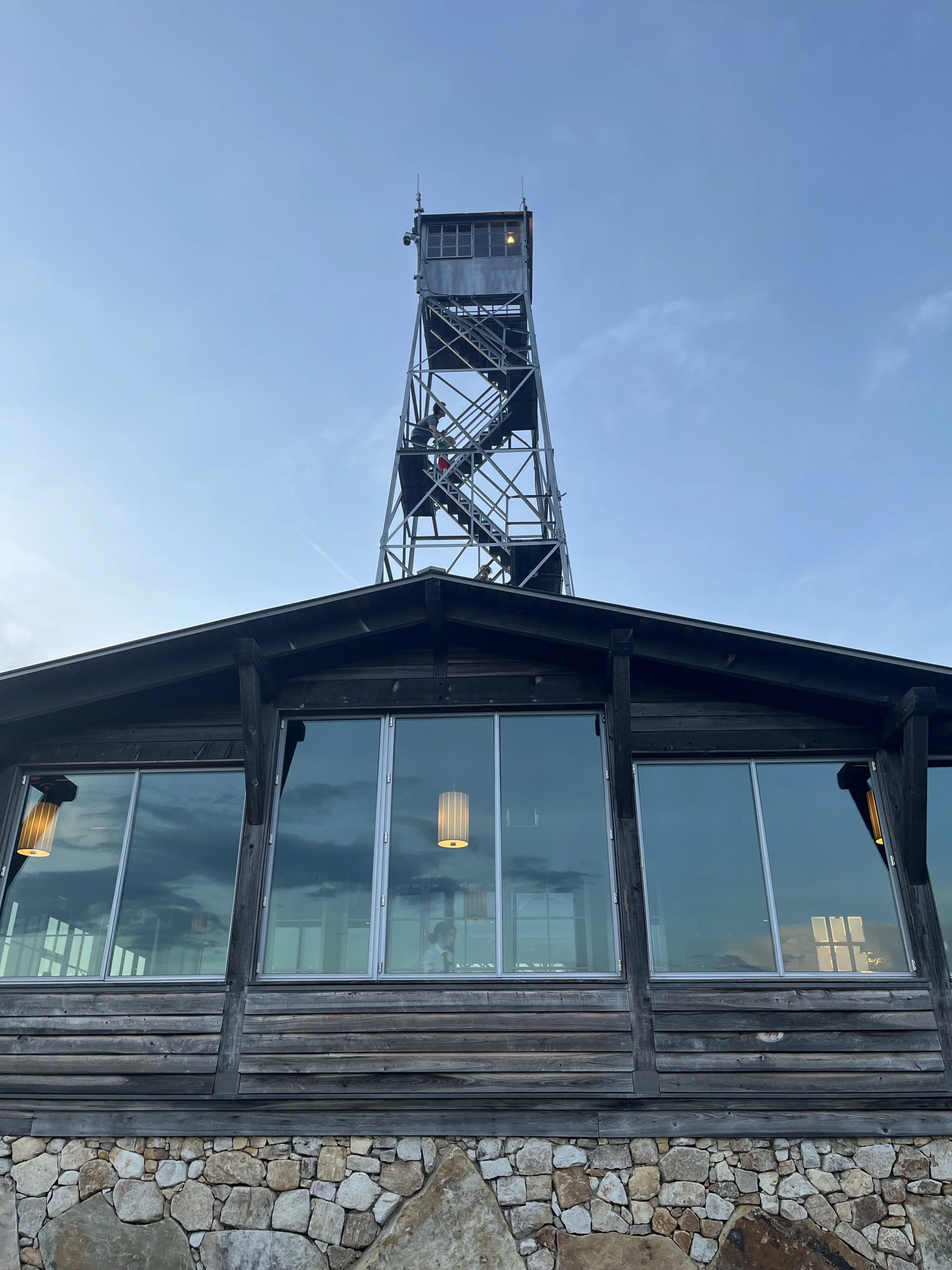 The Firetower restaurant at Blackberry Mountain, restored 1940s fire watchtower Tennessee