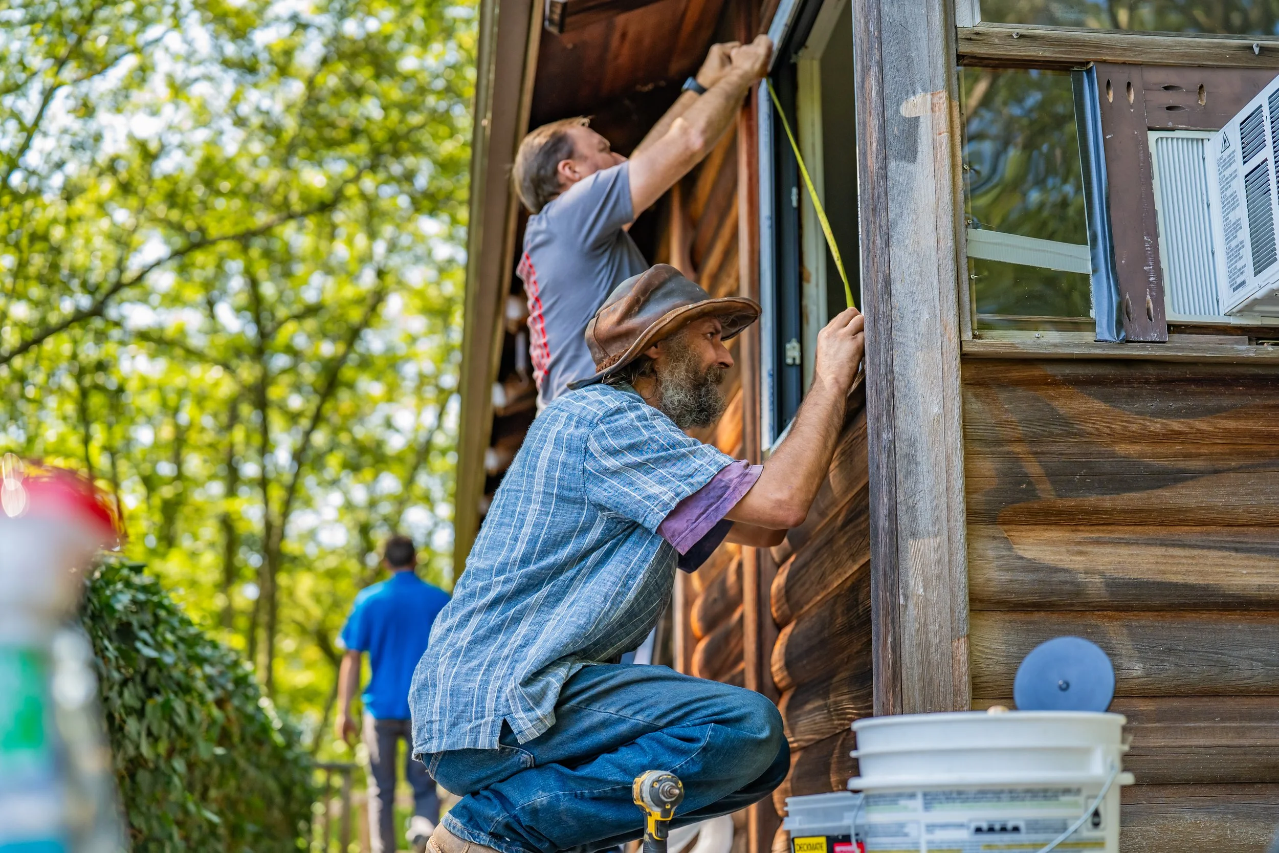 Galaa Windows installation team fitting a custom replacement window in Plainville, Connecticut
