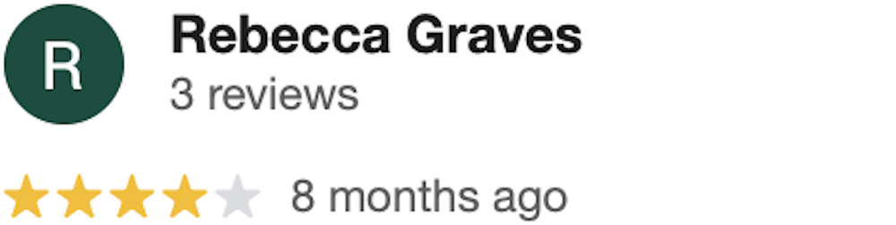 five star customer review from Rebecca for crawlspace encapsulation and waterproofing services