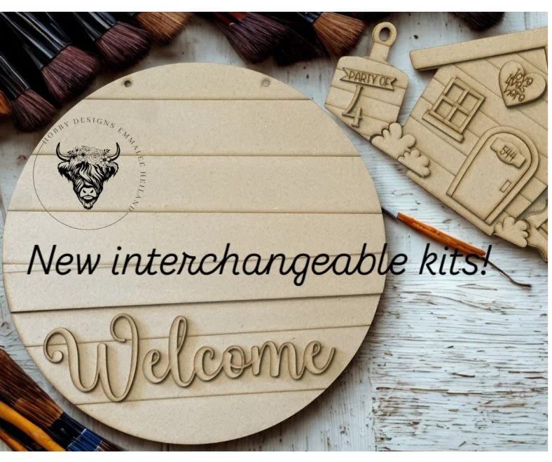 These new interchangeable kits are so fun to paint. I customized this one for my house. (H- Heiland) I can make a custom one for you too!