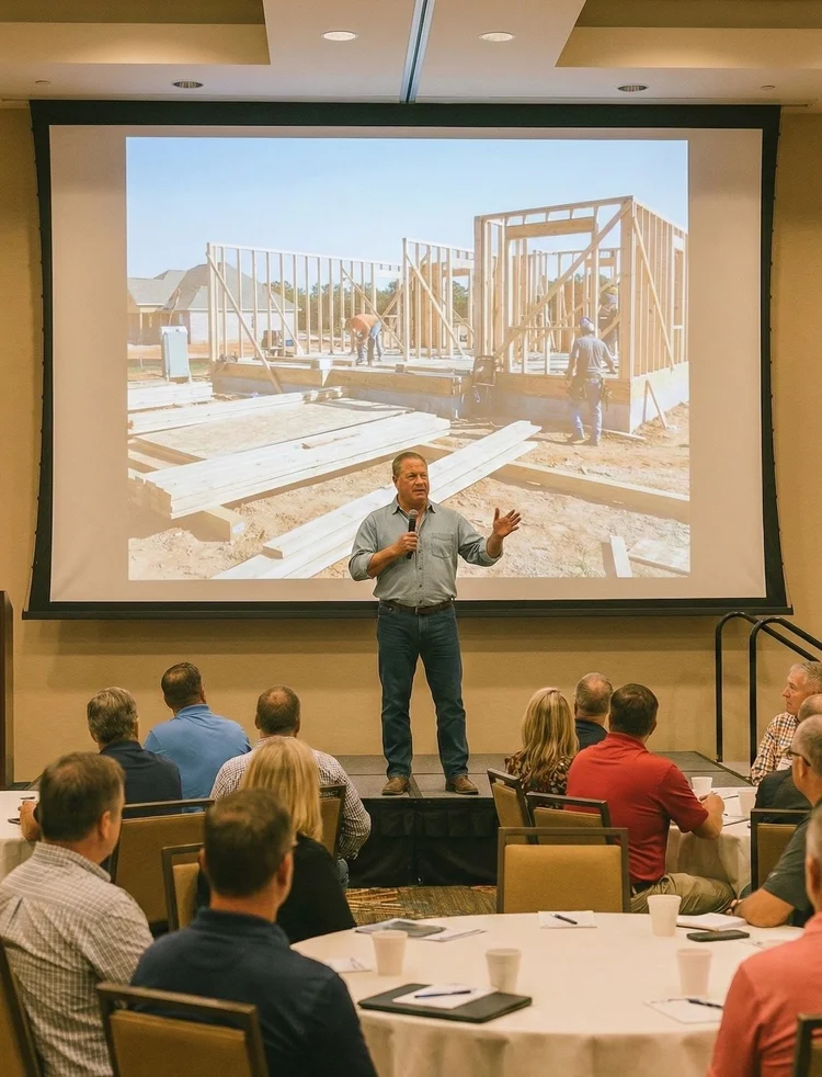 Don Bronchick delivering a construction keynote
