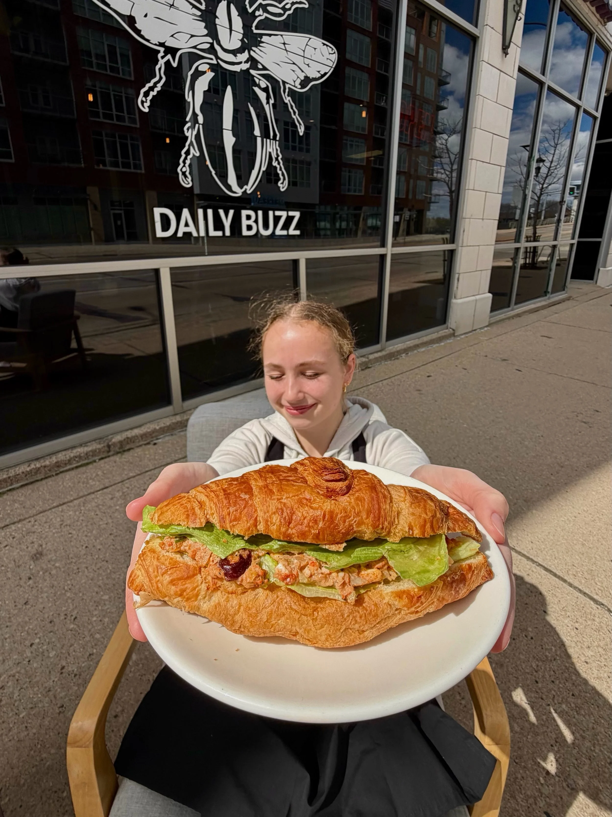 What&rsquo;s in the Chicken Salad Croissant? 
Chipotle chopped chicken with celery, Door County dried cherries, pine nuts, honey mayo, selected honey drenched nuts and a pinch of onion/garlic. 

Try it - and let us know what you think!🐝