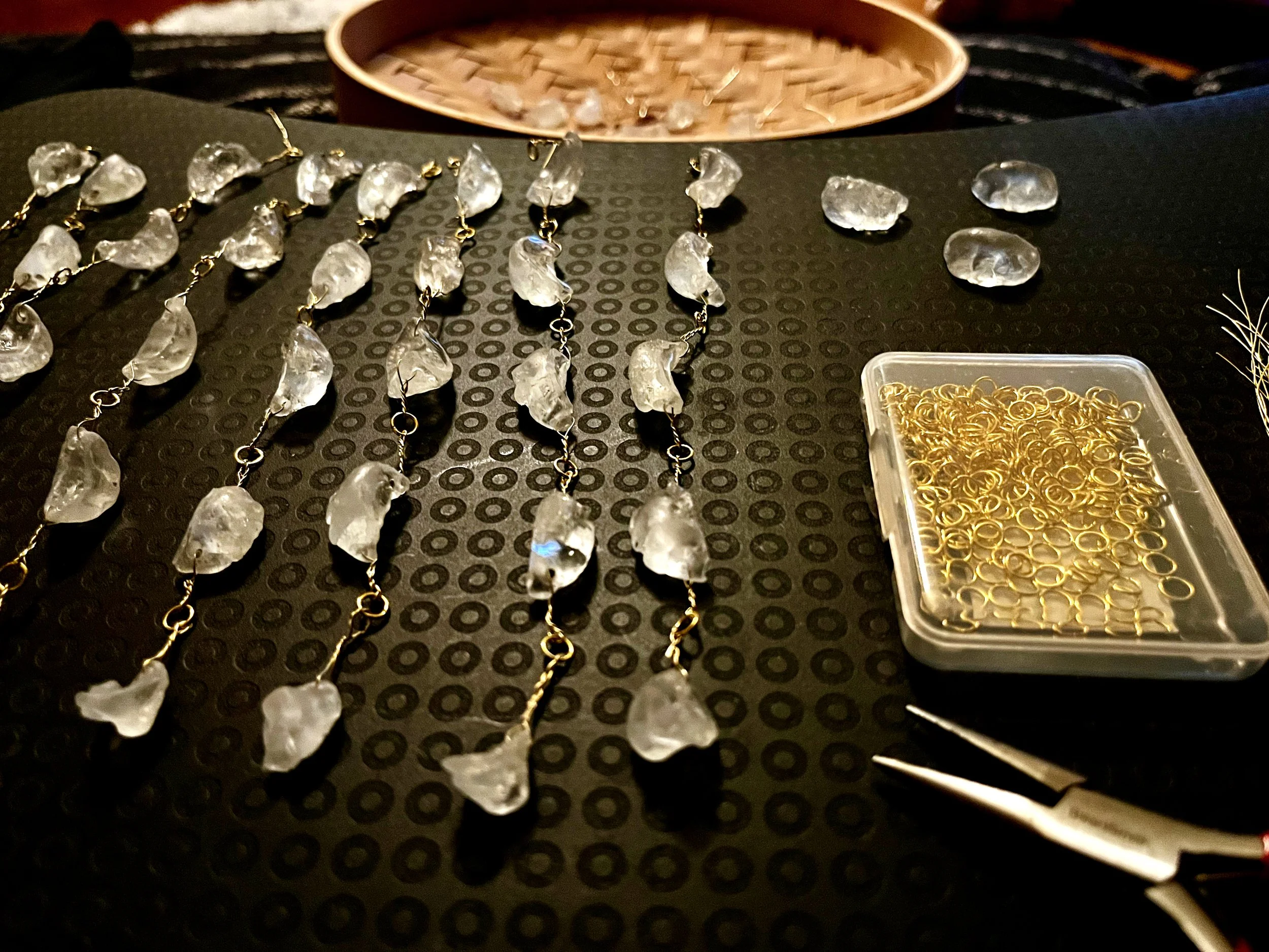 Close up process photo of resin dumplings
