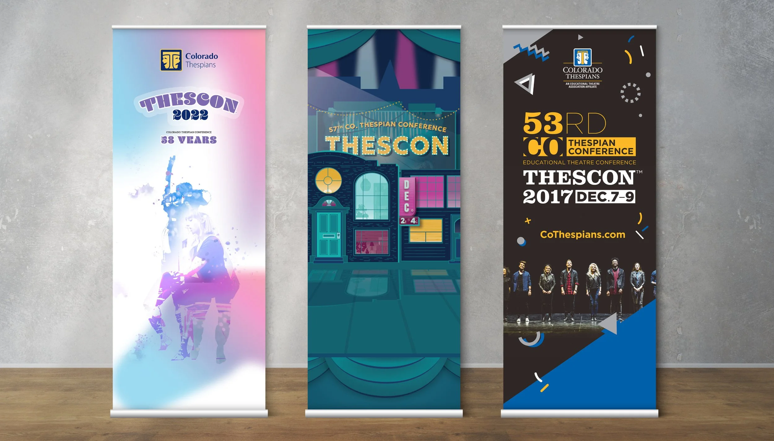 Roll up standing banners with backdrop