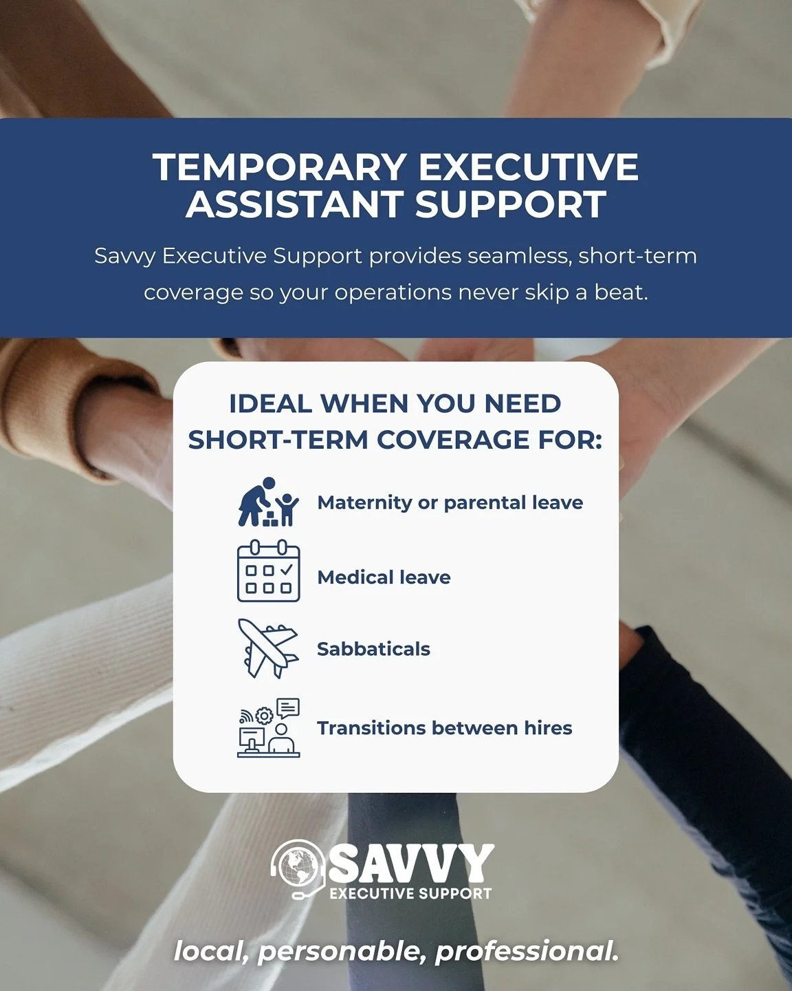 Ever had your EA take time off and thought,
&ldquo;Who&rsquo;s going to handle&hellip; everything?&rdquo; 😅

That&rsquo;s exactly why we offer Temporary EA Coverage: a niche service for leaders who can&rsquo;t afford disruption when their Executive 