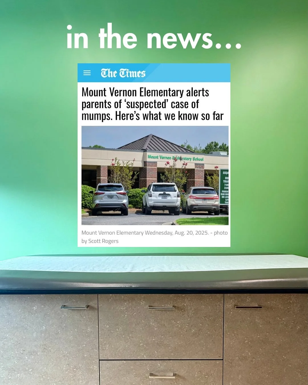 You may have seen this headline from @gtimesnews last week or received a letter about a potential Mumps case from the Hall County school system. If you have any questions about your child&rsquo;s health or potential risk, please reach out! We are her