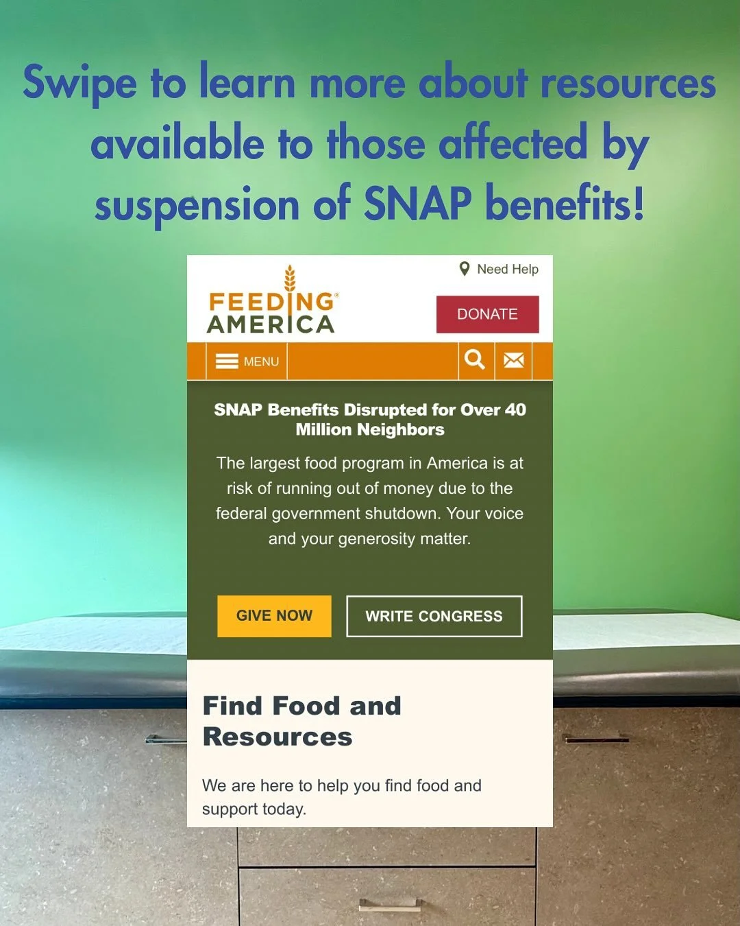 Spreading the word about resources for families affected by the suspension of SNAP benefits during the ongoing government shutdown! If you are looking for ways to support those affected, visit give.feedingamerica.org!

#snapbenefits #food #hunger #pe