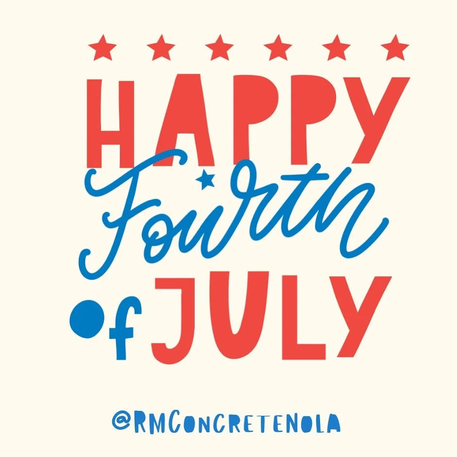 🇺🇸 Happy Fourth of July from RM Concrete!

Wishing you a safe and joyful fourth! 🤗

🎆 #RMConcreteNOLA #4thOfJuly #IndependenceDay #BuiltToLast #ConcreteStrong #NOLABusiness #familyowned