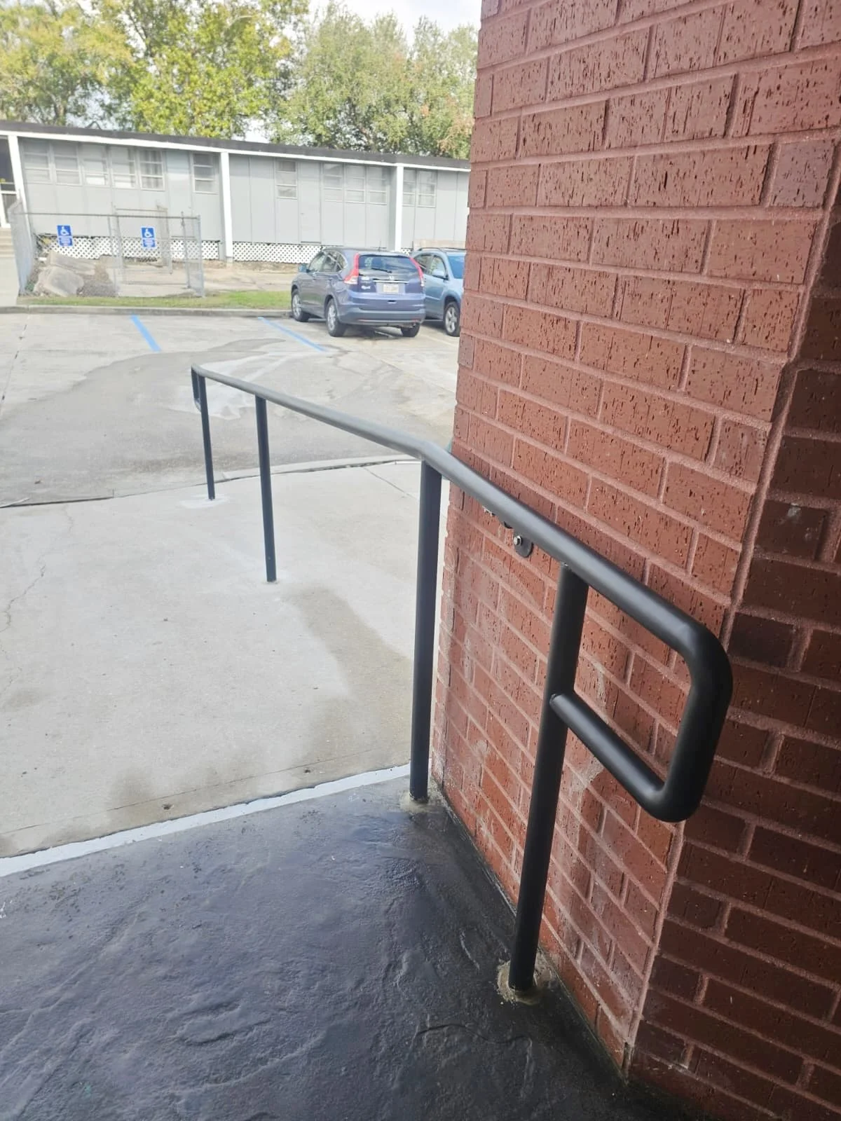 Another accessibility upgrade completed ✔️

We recently installed this new custom handrail to improve safety and support along the ramp.
We also filled in the expansion joint (the white line), which was previously open, helping protect the concrete a