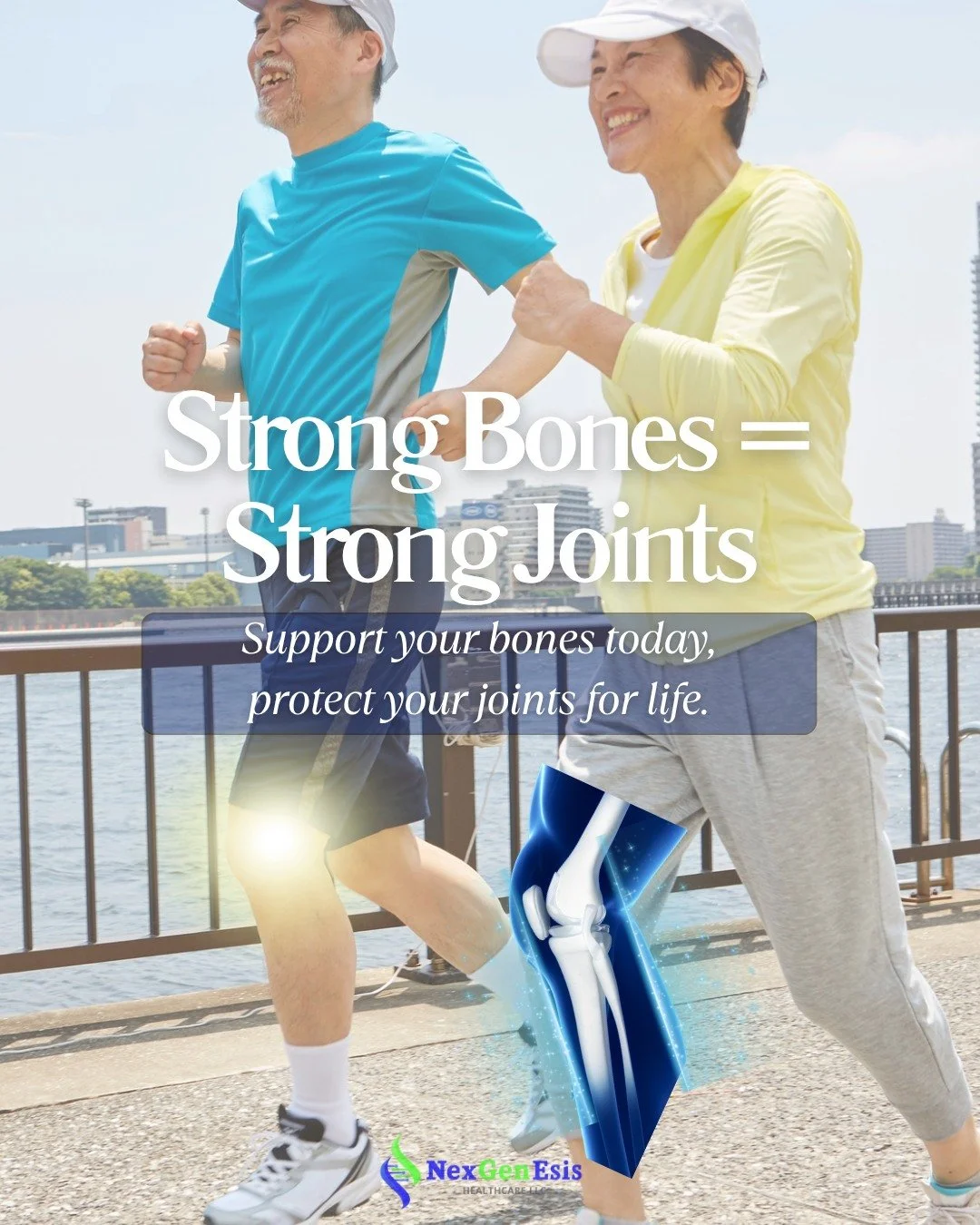 Strong bones = strong joints.
Your bone health is the foundation for everything &mdash; from how well you move to how quickly your body heals.

☀️ Vitamin D helps your body absorb calcium
🏋️&zwj;♀️ Resistance training keeps your bones dense and join