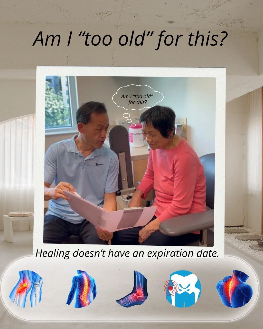 &ldquo;Am I too old for this to work?&rdquo;

We hear this question almost every week.

And here&rsquo;s the truth:

Healing doesn&rsquo;t have an expiration date.

Yes... as we age, our bodies change.
But regenerative medicine isn&rsquo;t about turn