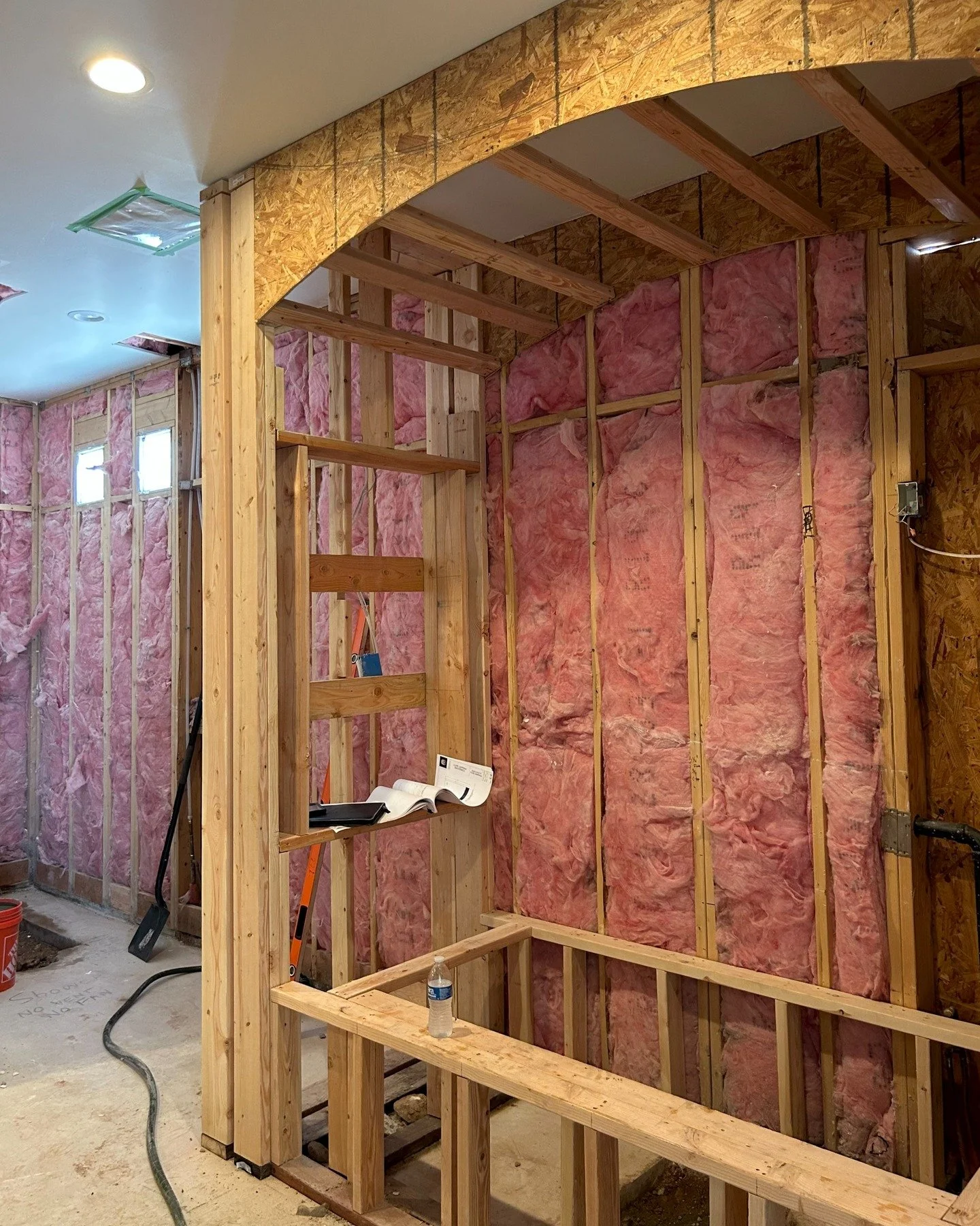 framing underway 🔨 
swipe for the vision and the 'before' of this tub moment!